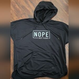 Black Shoet Sleeve Hoodie with 'NOPE NOT TODAY' Print